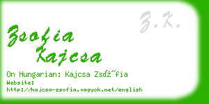 zsofia kajcsa business card